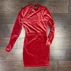 H&M Raspberry Velvet Bodycon Dress | Size 4